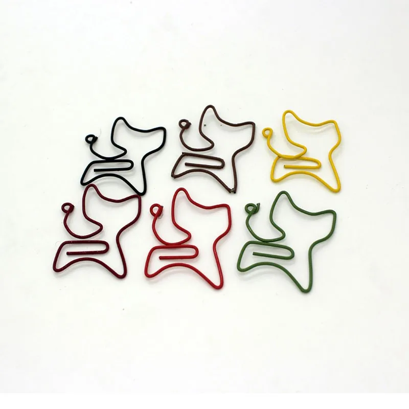 Creative Stationery Iron Lovely Cat Modeling Fun Learning Office Supplies Paper Clip Bookmark Folder Notes Folder 100pcs / Lot