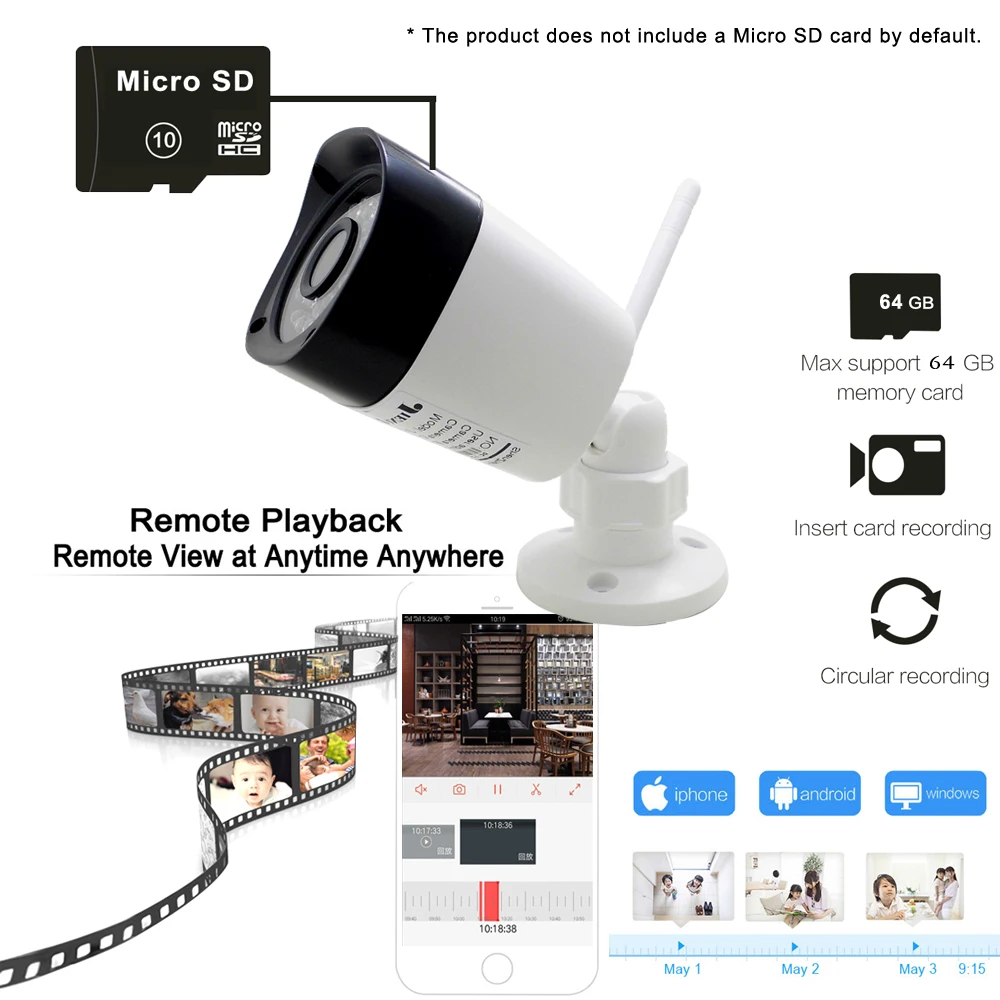 WIFI Camera IP 1080P 960P 720P HD Outdoor CCTV Security Home Surveillance Waterproof Audio Wireless HD Infrared 2MP WI FI Ipcam