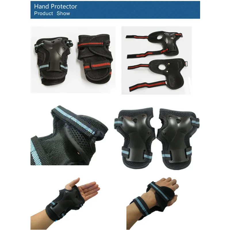 6pcs/Set Adjustable Knee Elbow Wrist Protective Pads Elbow Support Knee Pads For Outdoor Skating Roller Equip