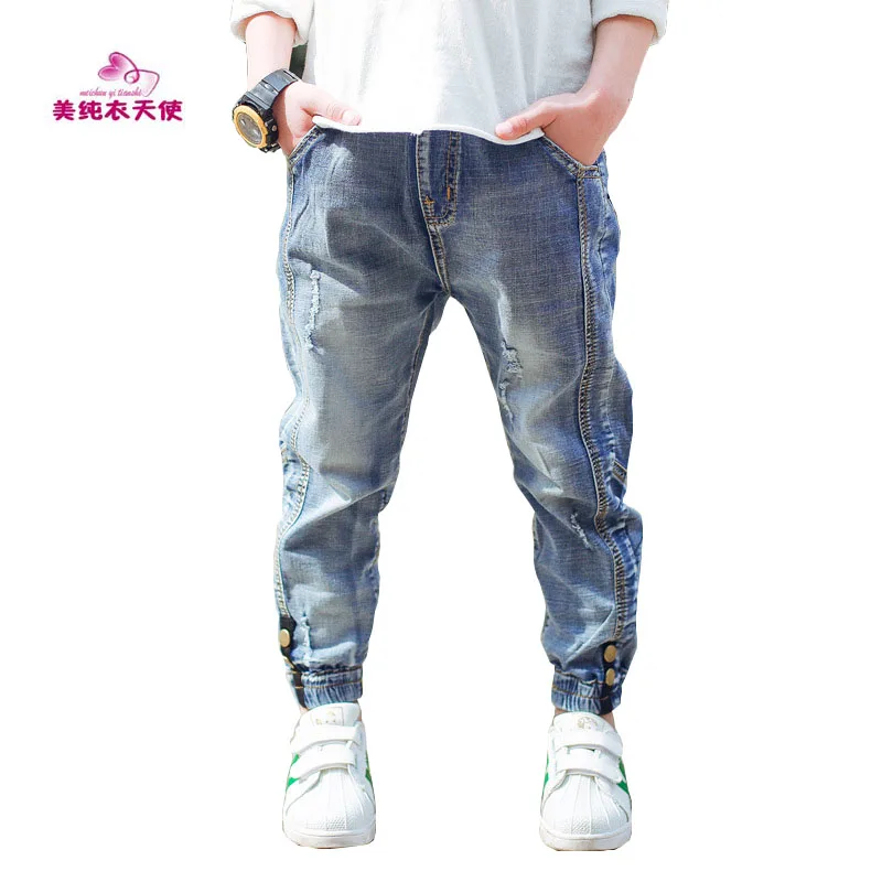 Boys Jeans Full Length Denim Pants 2022 Spring Autumn Fashion Boys Pants Casual Kids Clothes 4 6 8 10 12 Years Children Clothing