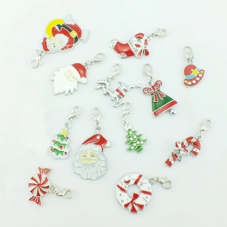 

JINGLANG Wholesale Mixed Lobster Clasp Charms Alloy Christmas Pendants DIY Christmas Decoration Gift Jewelry Free Shipping