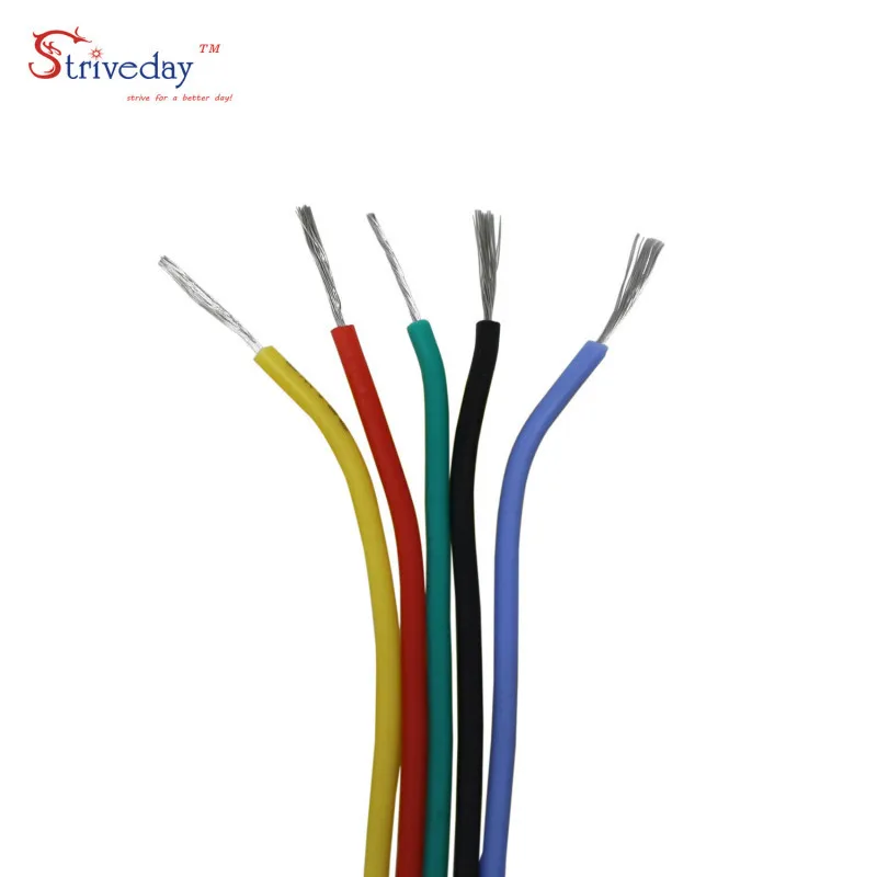 30 28 26 24 22 20 18awg (6 colors Mix set kit) Soft Silicone Stranded Electrical wire insulation Tinned Copper Cable line DIY