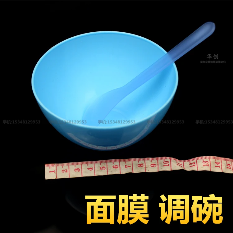 

Household facial mask mix tool makeup tool blue plastic bowl with stirring spoon/stick make up bowl 12pcs/pack