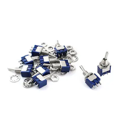 10pcs AC250V 3A AC125V 6A 6mm Mount 3 Way On/Off/On SPDT Toggle Switch Latching