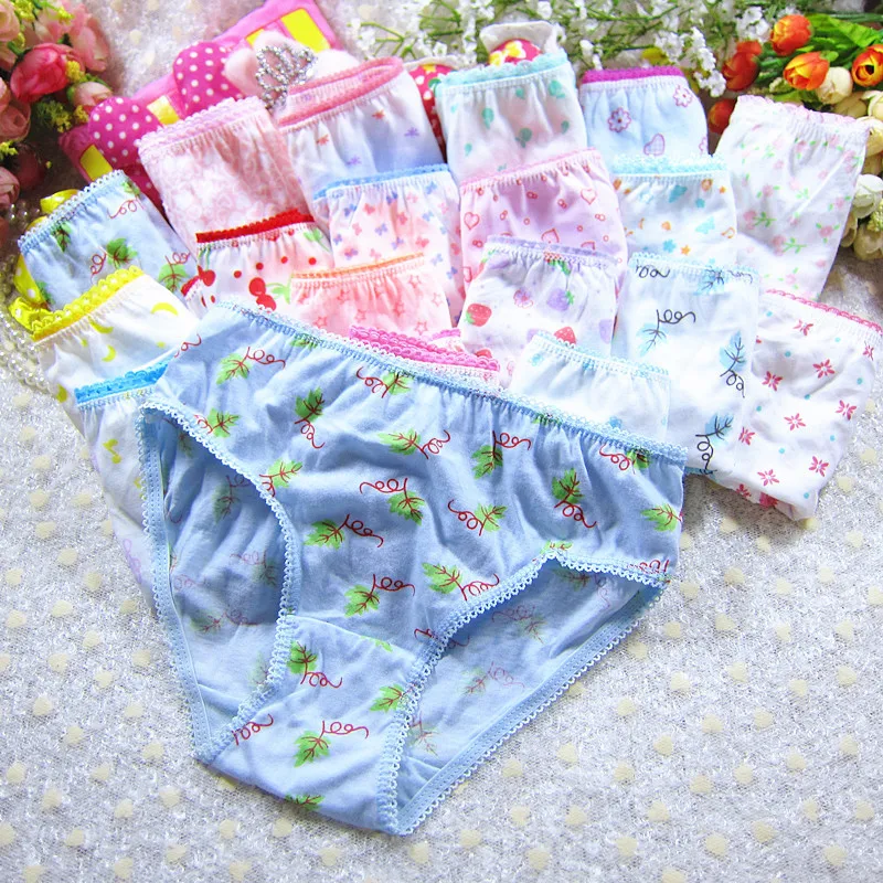 new Infantil Girls Underwear 2-10years Kids Briefs flower wholesale baby Panties Children students 2pc/lot