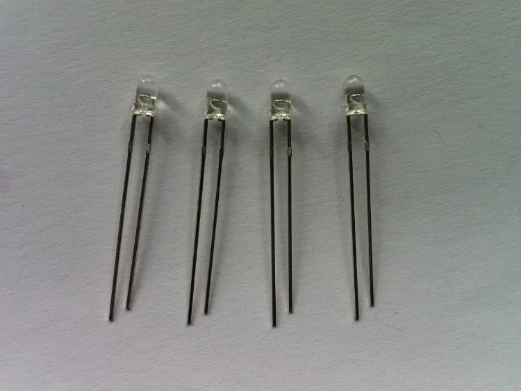 3MM LED Light-Emitting Diodes White Glow Yellow Light Highlighted Luminous Tube 100 PCS / 1 Lot