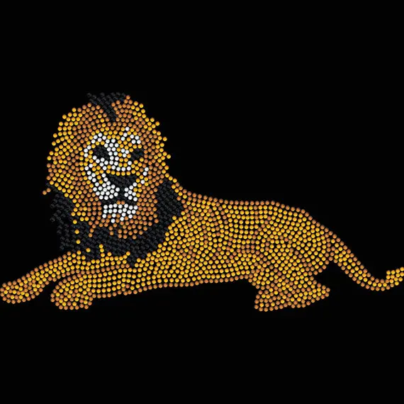 

2pc/lot African Lion Iron On Hotfix Rhiestone Transfer Applique hot fix rhinestone patches iron on crystal transfers design bag