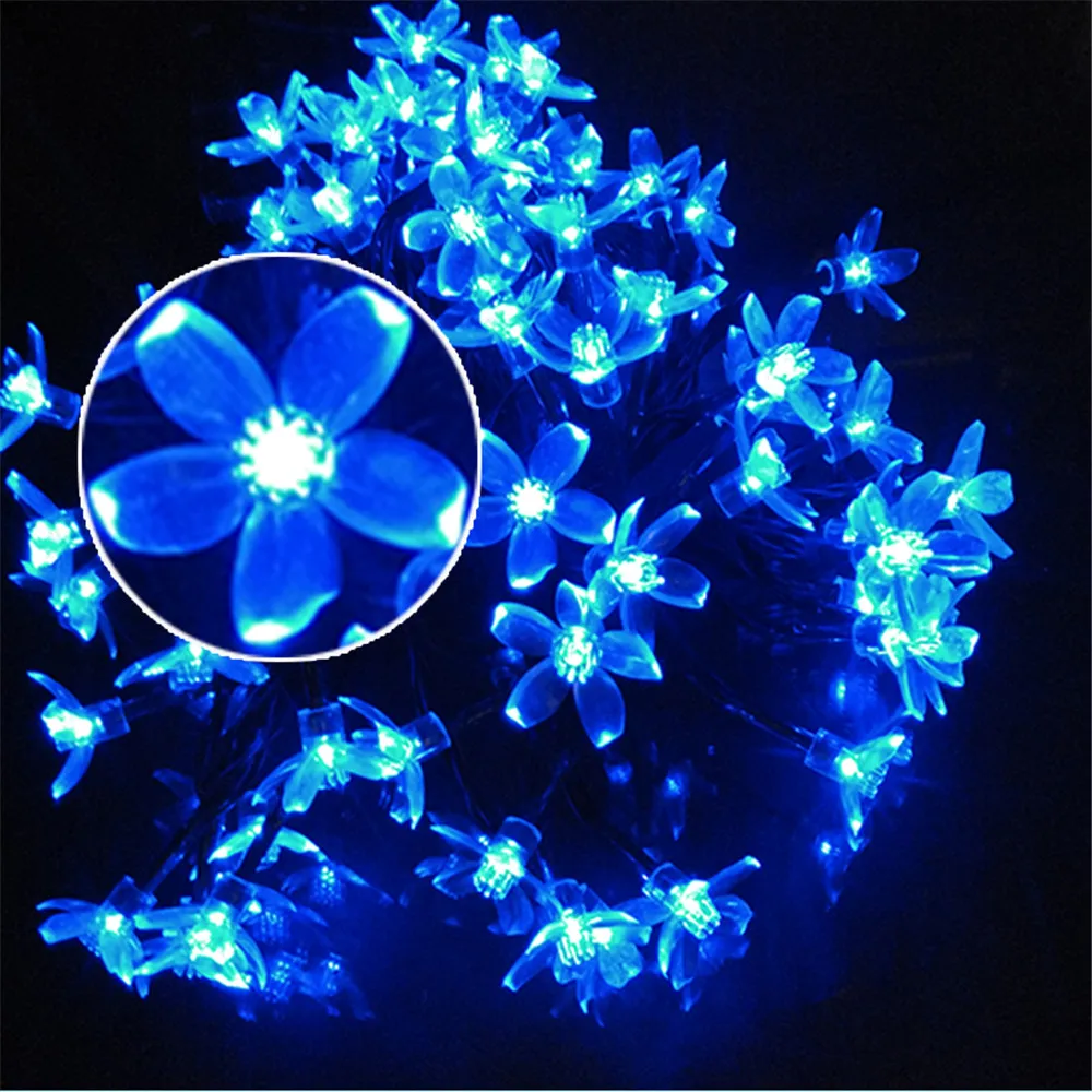 YIYANG 10M 60 Cherry Sakura Pendant LED Solar String Lawn Lights Decoration For Christmas Party Outdoor Garden La Luce solare.