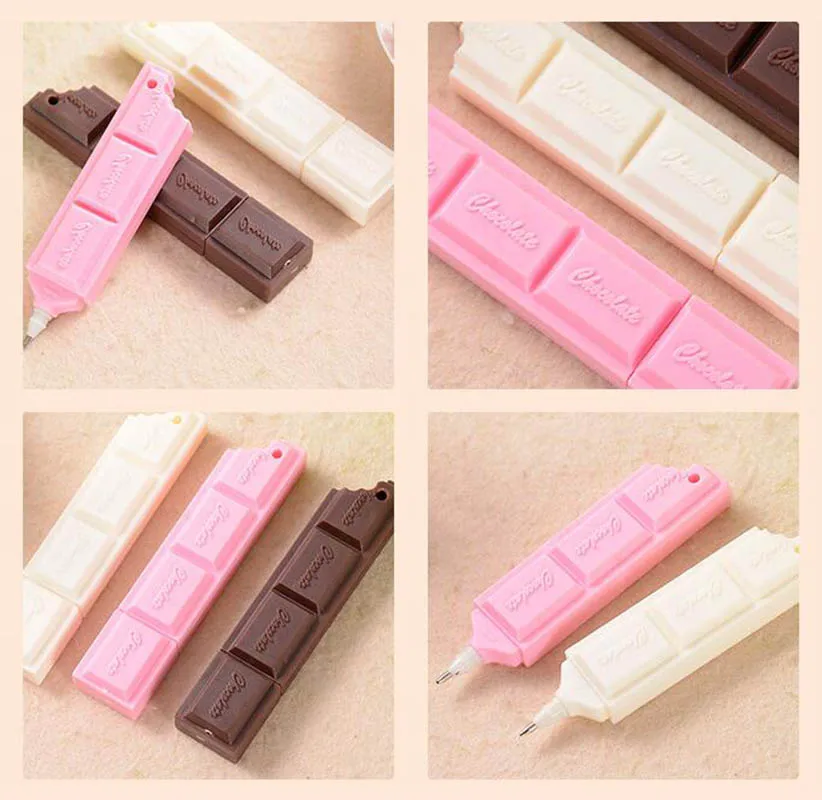 5pcs/ lot , Novelty Chocolate Shaped Ballpoint Pen as Gift Pen for School Kids , 0.7mm Black Ink , 9.5cm in Length