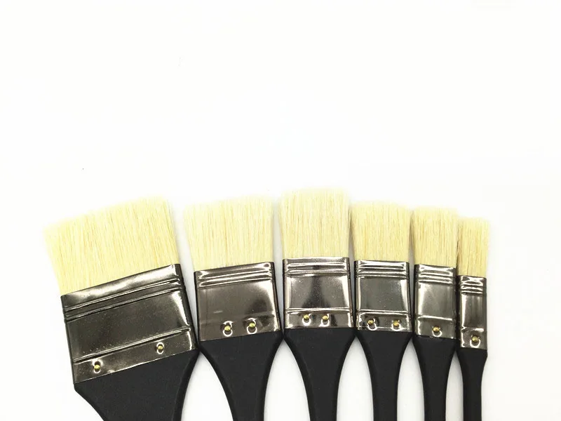 6pcs/Set,High Quality bristle brush painting flat brush acrylic brush Shading brush Set Drawing Art Supplies free shipping