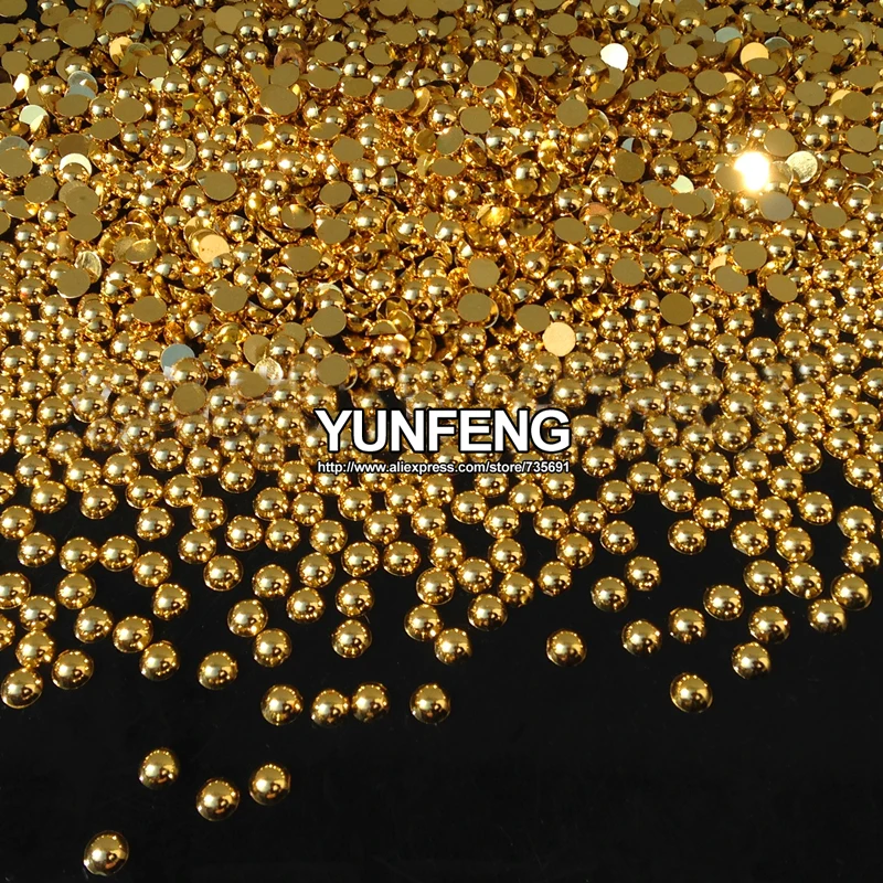 Special Offer Limited Gold Plated Half Round Flatback Pearls 1.5mm 2mm 2.5mm 3mm 4mm 5mm 6mm 8mm Abs Beads Diy Accessories