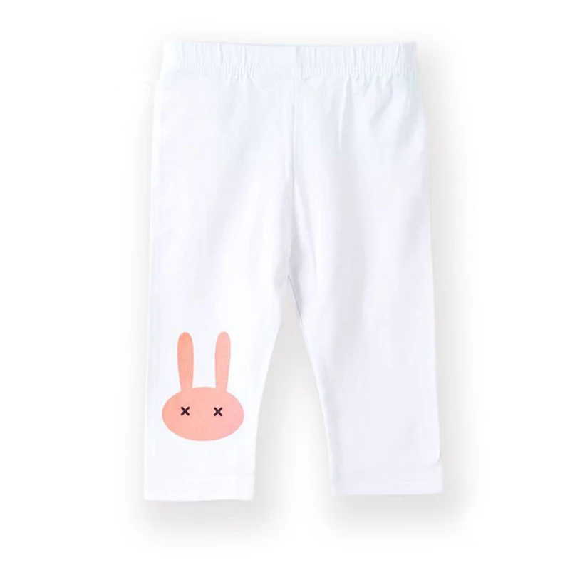 3-10years Rabbit Footless Girls Knee Length Pants Kid Five Pants Trousers Cropped Children Modal Cotton Leggings Summer Bottoms