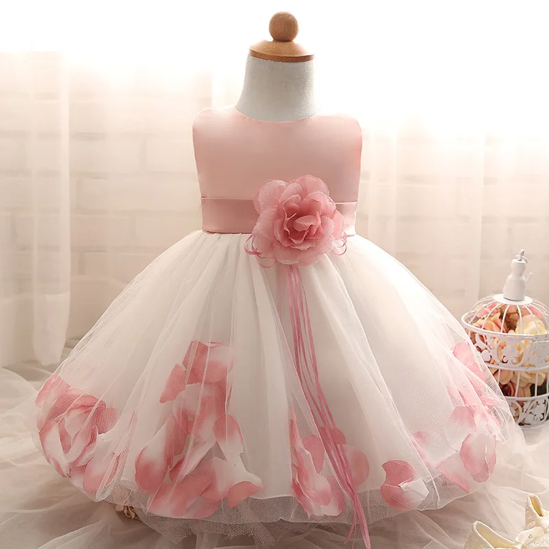 

Fashion New 2017 Korean Baby Girls Flower Petal Tutu Dress Girl's Summer Party Princess Birthday Dress for Baby Infant