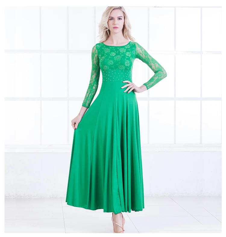 Modern Dance Dress Long Sleeve Ballroom Dance Costume National Standard Dance Dress Waltz Dress Performance Clothing