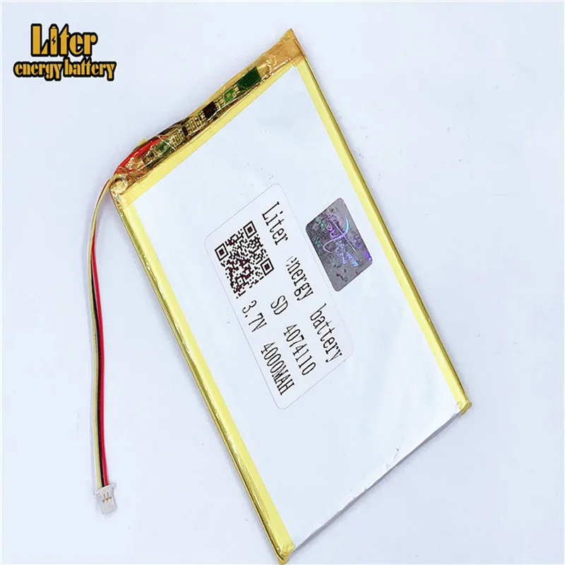 plug 1.0-3P 4074110 4075110 3.7V 4000mah tablet pc 7 inch MP4 MP5 lipo battery in rechargeable Batteries with full capacity