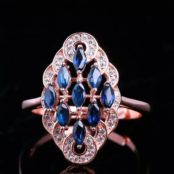 

YBJ 925 sterling silver with natural sapphire ring