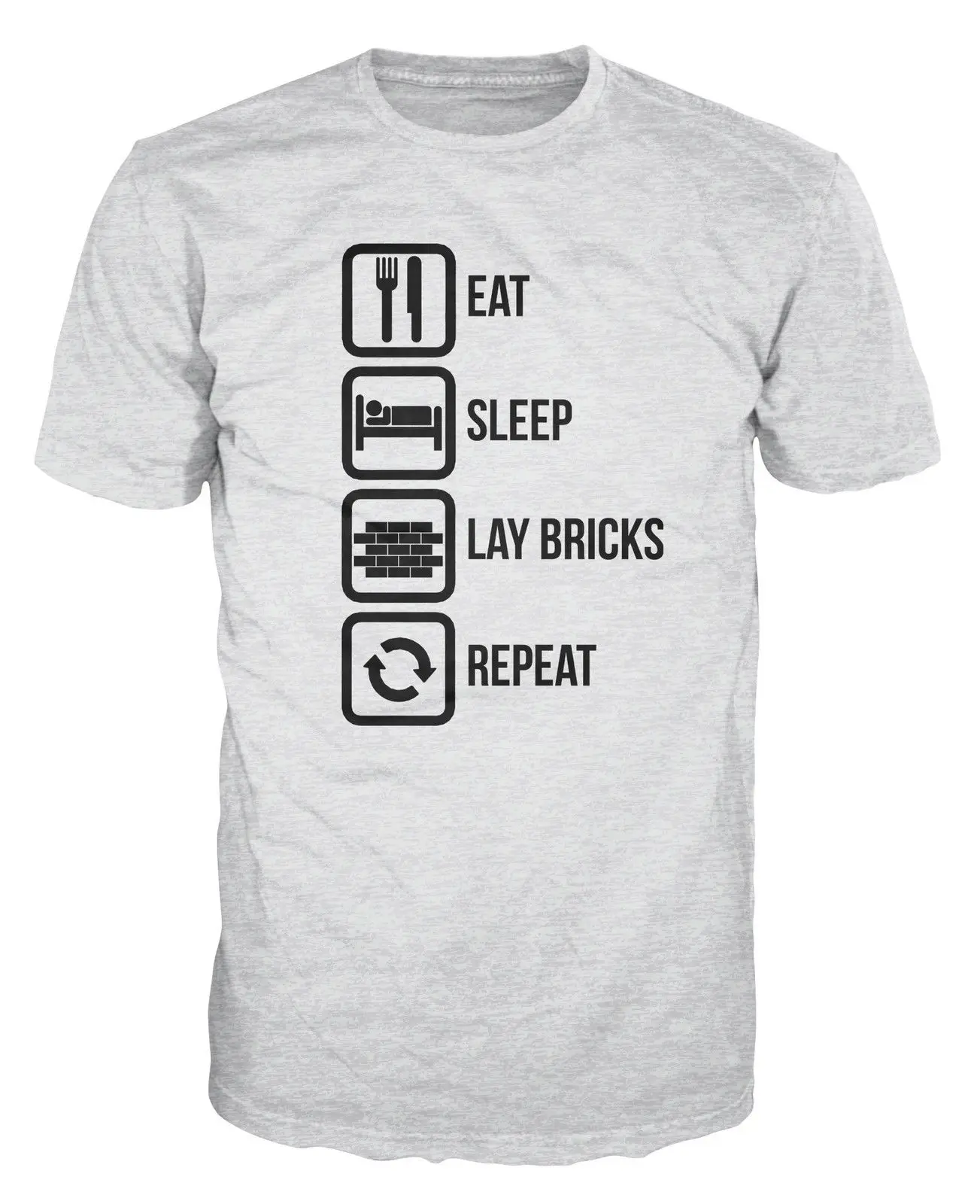 Discount 2019 New Fashion Summer Men'S Short Eat Sleep Lay Bricks Repeat Funny Builder Plasterer Decorator Engineer T Shirt