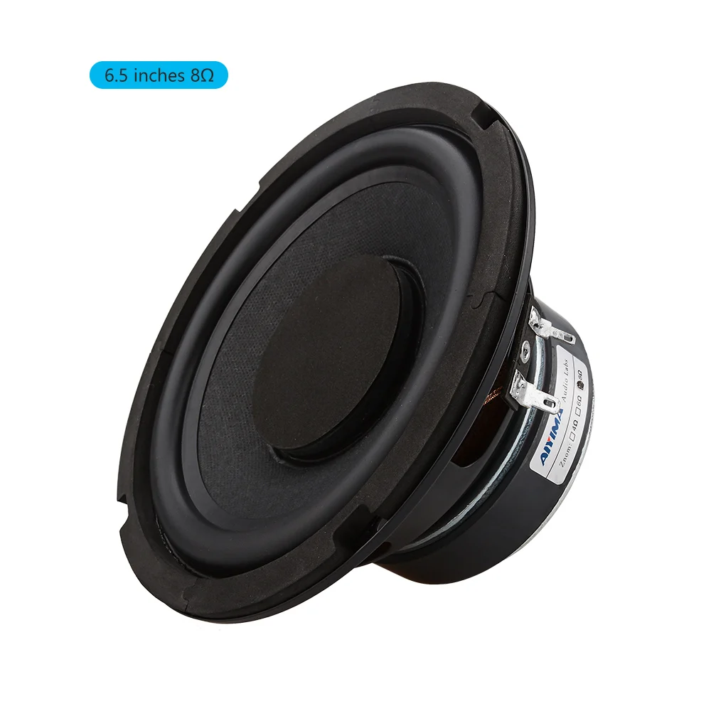 AIYIMA 1 Stück 6,5 Zoll Subwoofer 4 8 Ohm 80W Super Bass Woofer Lautsprecher Heimkino für Regallautsprecher Computerlautsprecher 3