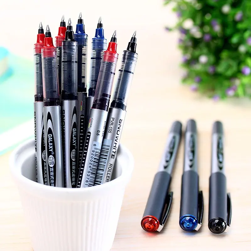 3 Pcs/lot Roll ball pen direct liquid 0.5mm bullet Lead business high special Student write examination gel pens office school