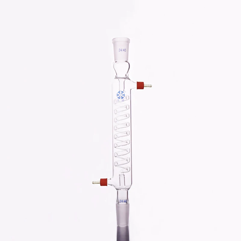 FAPE Format serpentine condenser, Joint 24/40, With removable small nozzle joint, Condenser Graham with coiled inner tube