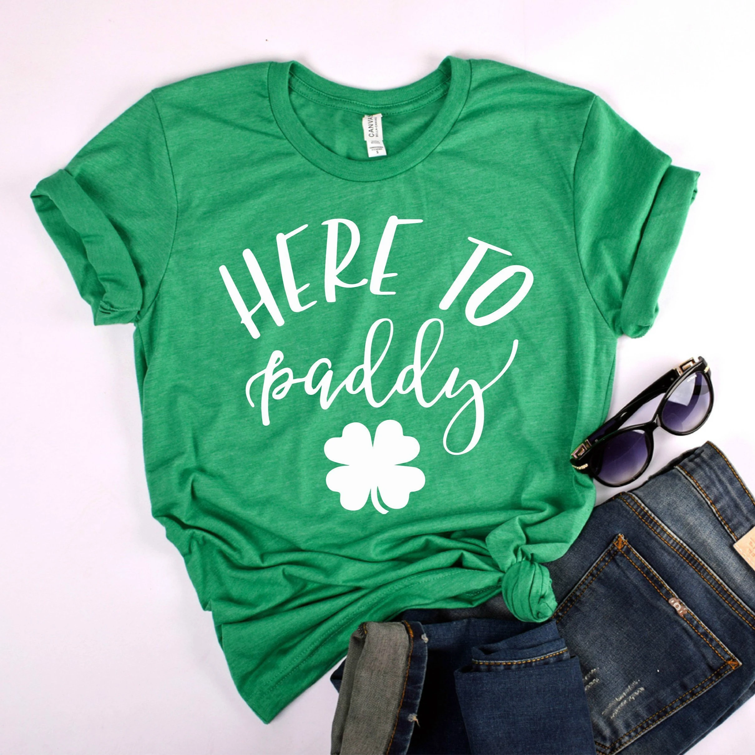 2019 Women Here to Paddy T-shirt Womens St. Patricks Day Shirt Lucky T-Shirt Holiday Shirt Trendy Mom Shirts The Irish shirt