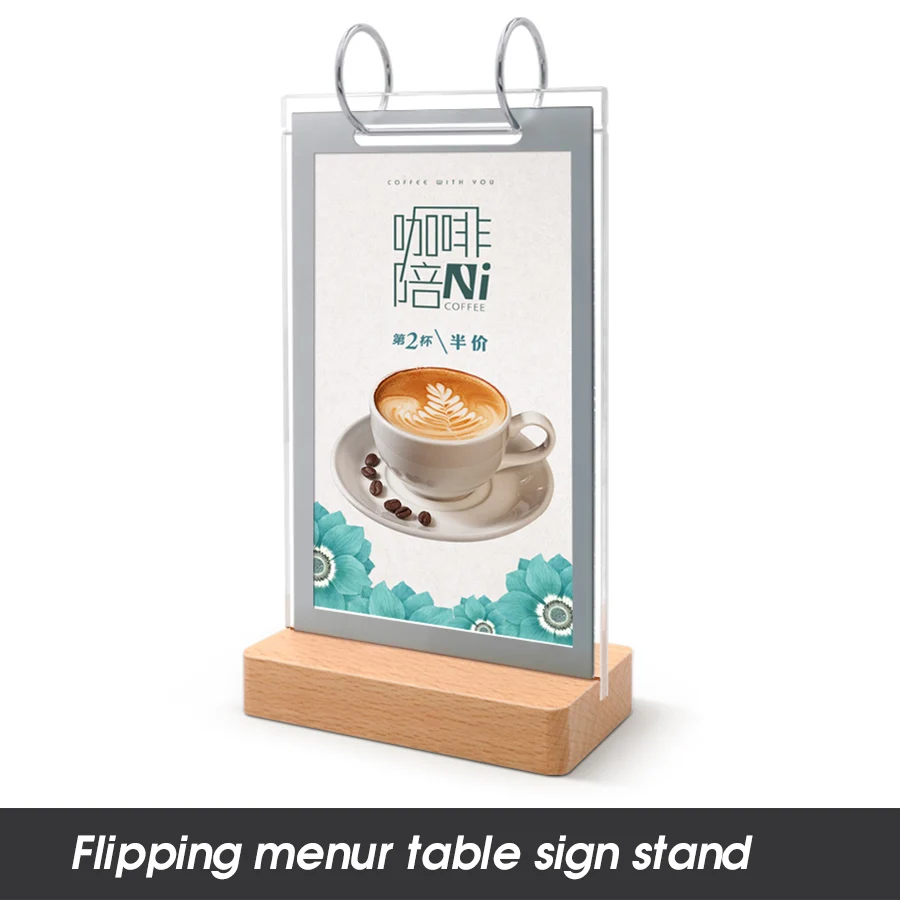 A5 210*148mm Acrylic Restaurant Table Menu Sign Holder Display Stand With Poster Menu Paper Frame