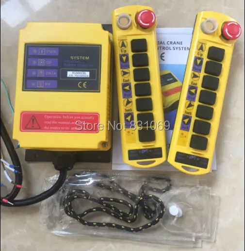 1Set A100 2 Transmitters 8 Channels DC12V / DC24V / AC110V / AC220V Hoist Crane Radio Remote Control System Brand New