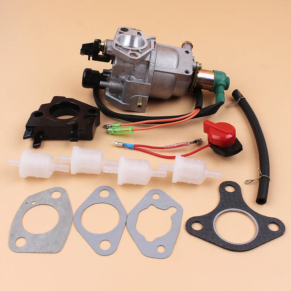 Carburetor Carb Solenoid Intake Manifold Gasket Filter Kit For HONDA GX390 GX 390 Chinese 188F 190F 5KW 6.5KW Generator Engine
