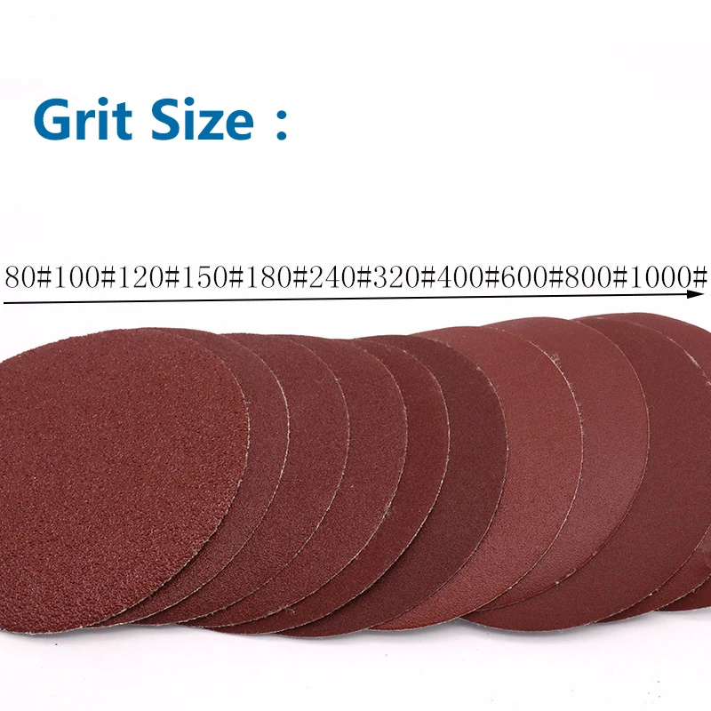 20pcs 4 inch 100mm Round Self Adhesive Sandpaper Disk Sand Sheets Grit 80-1000 Sanding Disc for Sander Grits Abrasive Tools