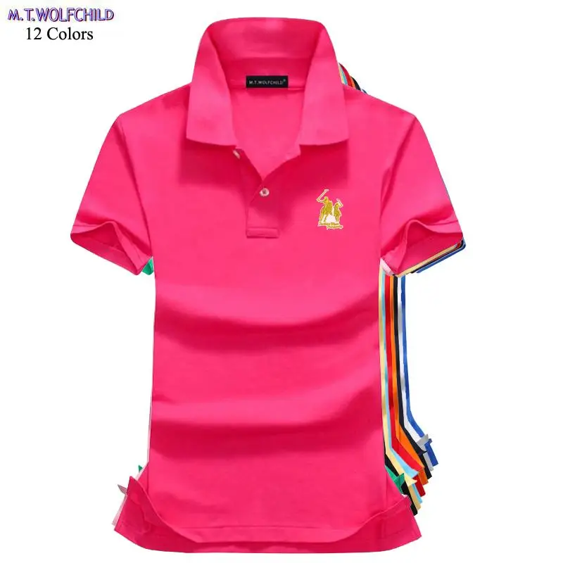 Fashion 2021 New Womens Brand Big Horse Short Sleeve Polos Shirts Casual Womens cotton Polos Shirts Slim Lady Tops