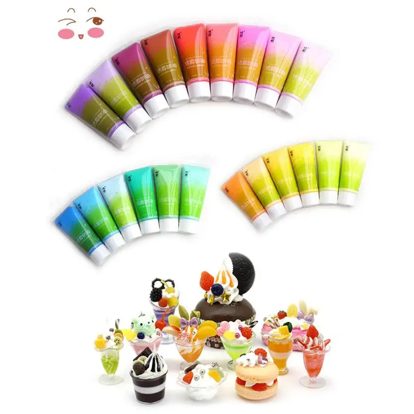 1pc Random Color Quick Drying Simulation Cream Glue For Jewelry Rhinestone Phone Case DIY Children Toys Cake Decorating Tool