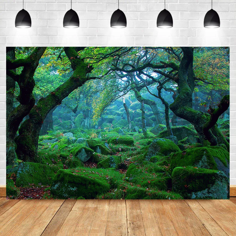 

Nature Scenery Forest Tree Woodland Photo Backdrop Jungle Safari Party Supplies Props Child Birthday Photography Background