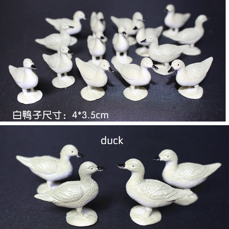 Quality trumpet solid animal model toys duck black - billed duck tasteless children 's teaching aids scene furnishings