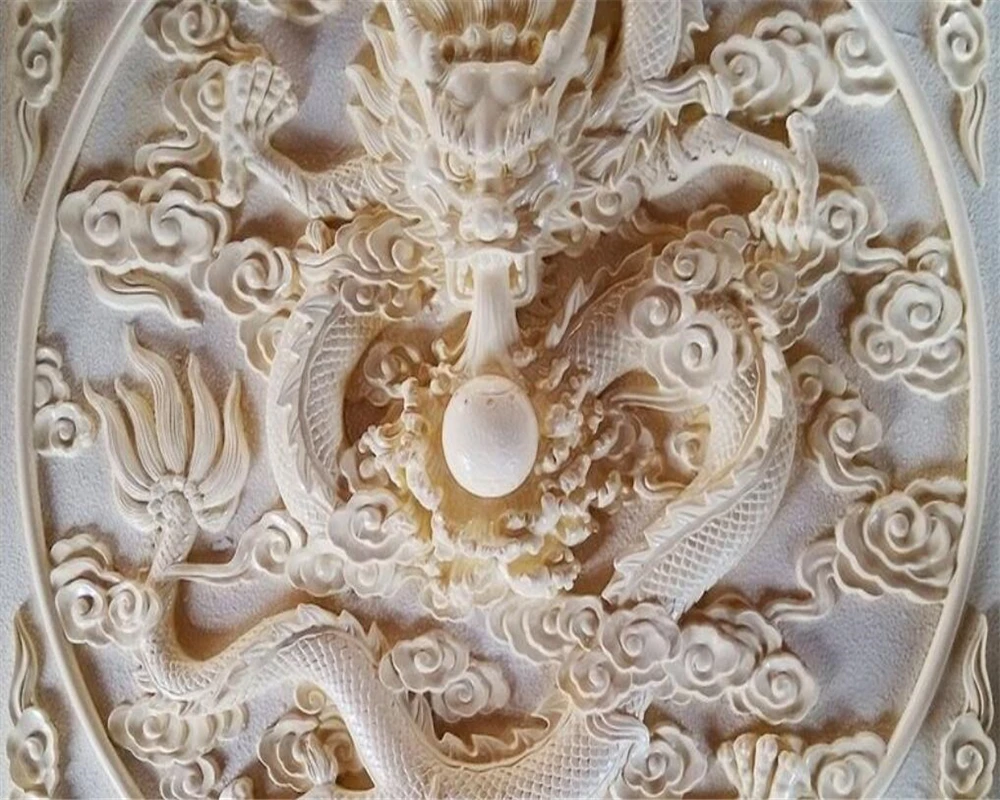 beibehang Custom Wallpaper Chinese Dragon Relief TV Backdrop Home Furnishings Living Room Bedroom 3d wallpaper papel de parede