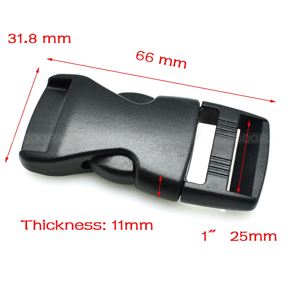 Plastic Side Release Buckle For Tactial Backpack Luggage Straps Webbing Size 10mm 12mm 15mm 20mm 25mm