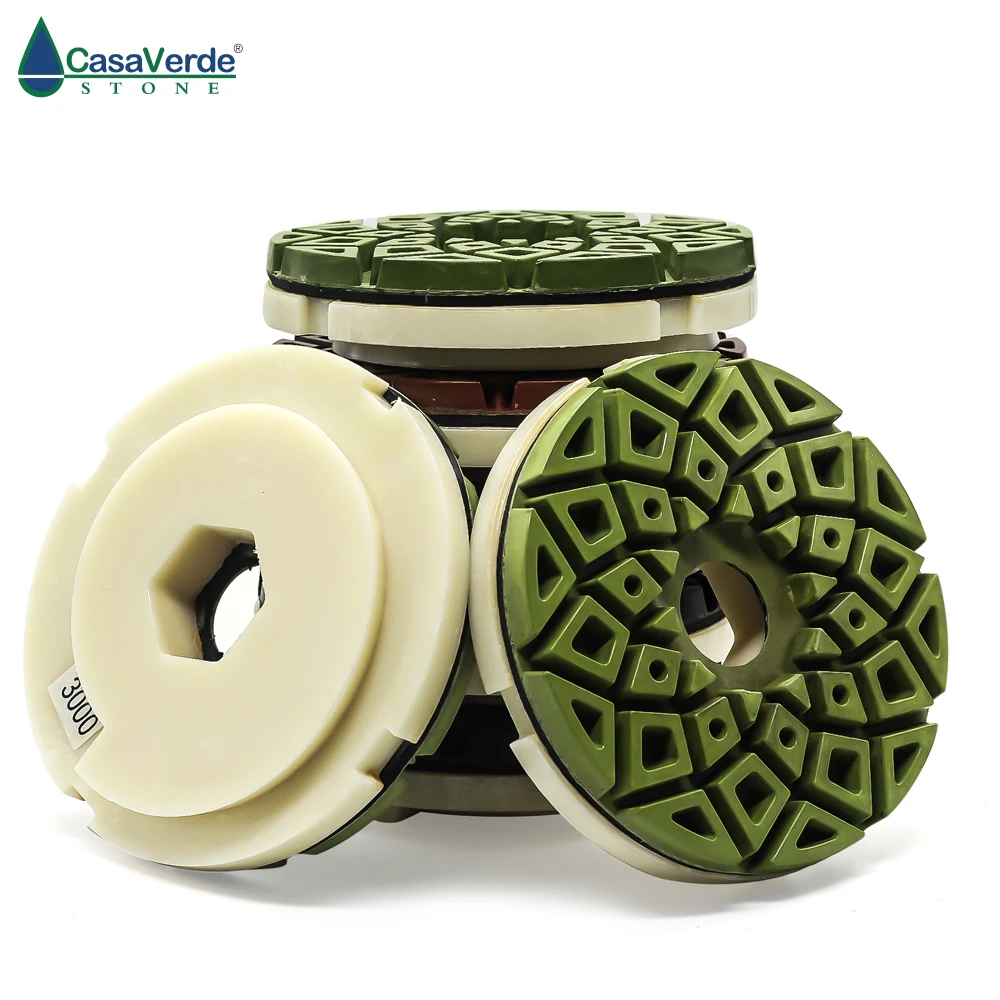 Snail Lock Back Edge Polishing Pads Rodas Abrasivas para Mármore e Granito Dc-cegpp02 em