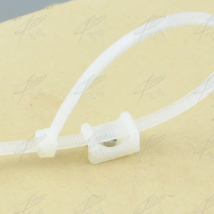 100pcs White Network Wire Nylon Plastic Self-locking Cable Zip Tie Base Holder