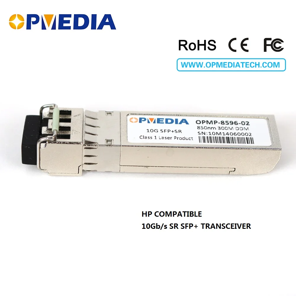 HP Compatible 10GBASE-SR transceiver,10G 850nm 300m SFP+ optical module with duplex LC connector and DDM function ,MMF