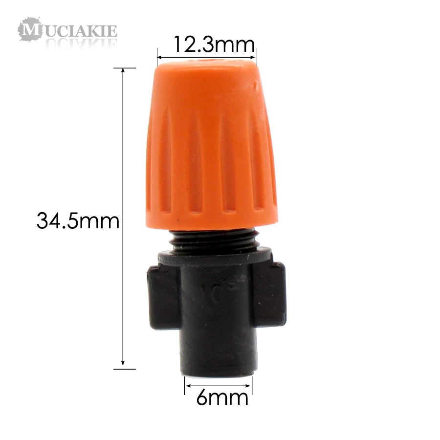 MUCIAKIE 10PCS Orange Adjustable Misting Cooling Irrigation Nozzle 6mm Connection Garden Courtyard Watering Sprinkler Spay