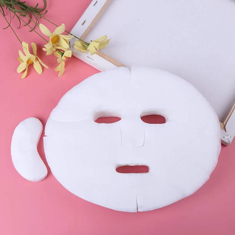 100Pcs/Bag Disposable Facial Mask Non Compress Cosmetic Face Mask Cotton Silk Paper Face Mask Sheet Tools