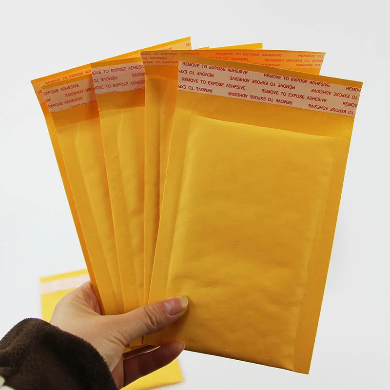 

Cheap Sale Golden Kraft Bubble Envelope Bags 500pcs High Quality Mailing Packing Transport Bag Free Shipping