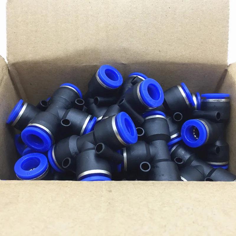 

100pcs/pack PE Pneumatic fittings T type 3-way for 4mm 6mm 8mm 10mm 12mm tube