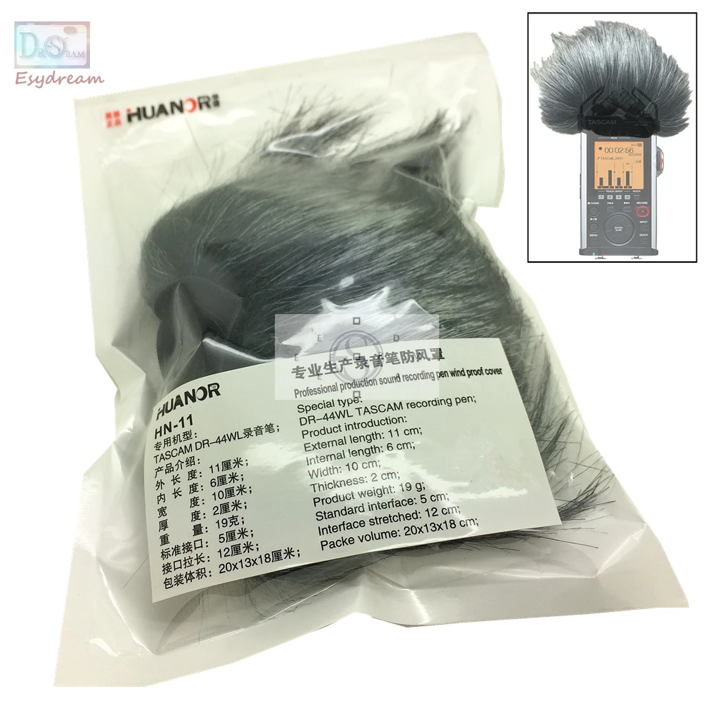 DR44WL MIC  Outdoor Furry Cover Windscreen Windshield Muff For TASCAM DR-44WL Microphone Deadcat Wind Shield