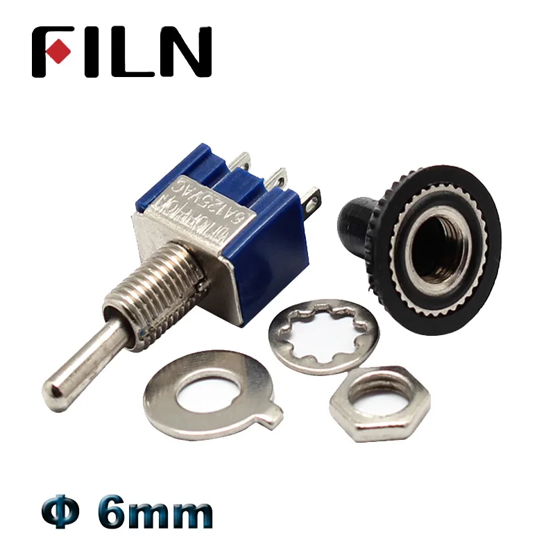 6A 120VAC mini 2 Position ON ON MTS-102 MTS-202 Toggle Switch 3 Position MTS-103 MTS-203 ON OFF ON Switch With Waterproof Cap