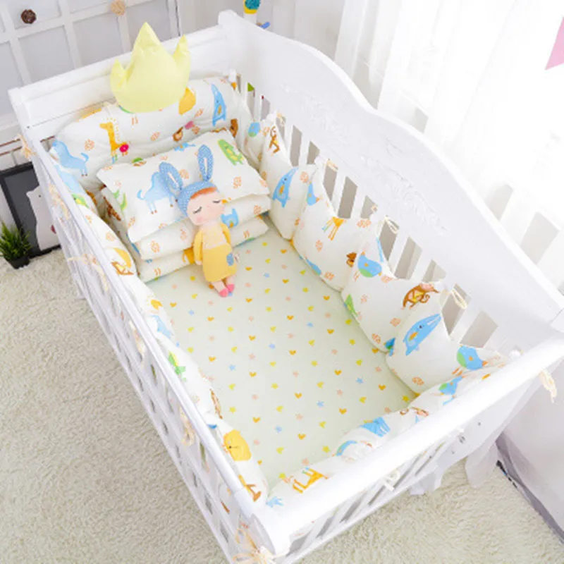 

9pcs/set Baby Bedding Sets Infant Cot Bed Linens Kit Baby Crib Bumpers Soft Newborns Quilt Pillow Sheet Bedding Set Multicolor