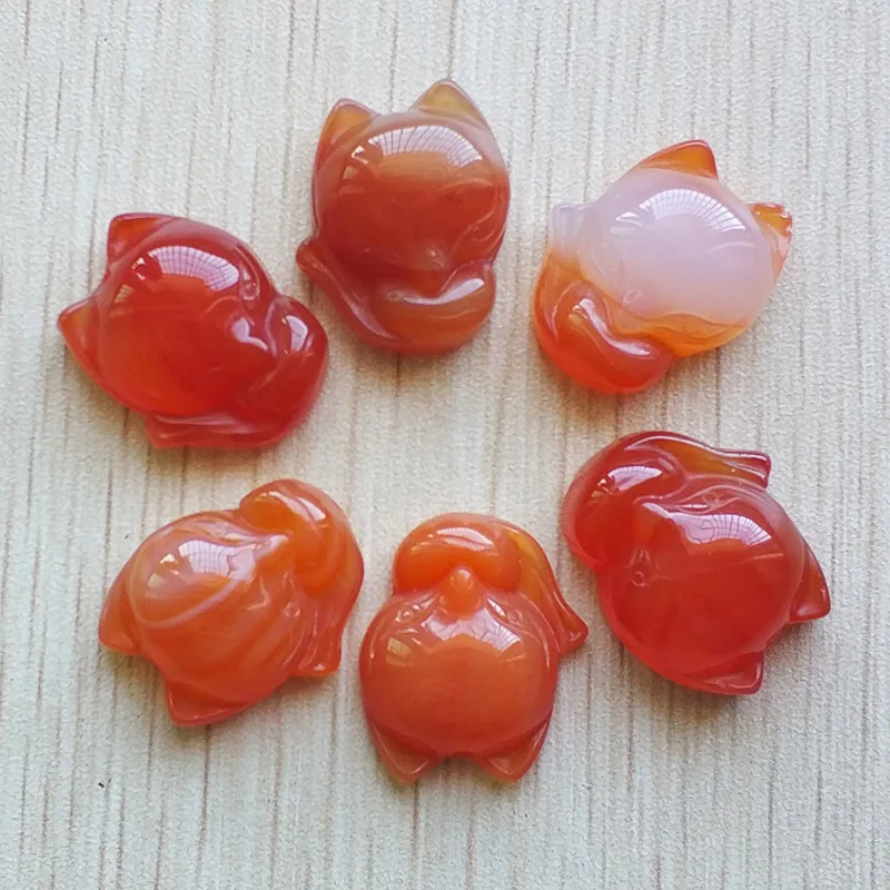 Fast shipping Fashion good quality natural red onyx  fox charms Pendants  for diy jewelry making 6pcs/lot  Wholesale