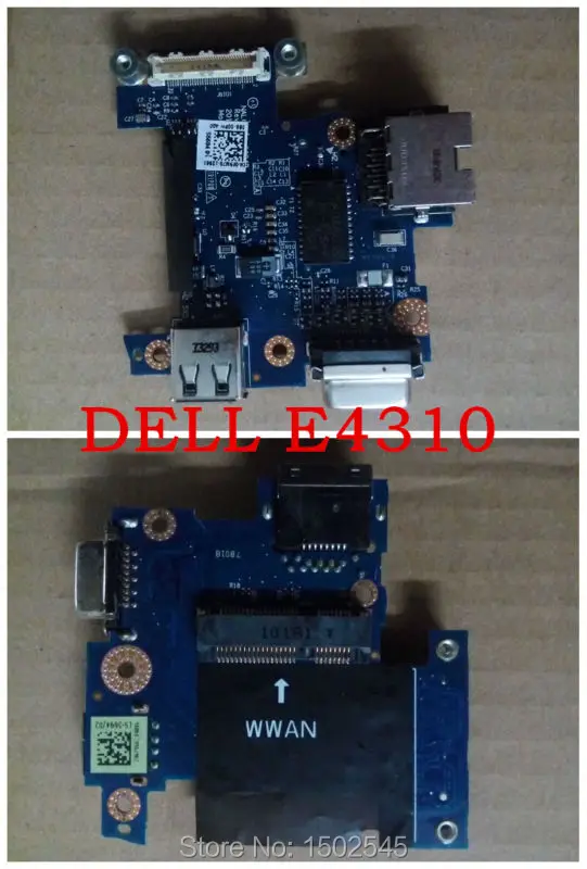 genuine original laptop USB board VGA board for Dell Latitude E4310 LS-5694P 0F9M7D Ethernet Board 5PCS