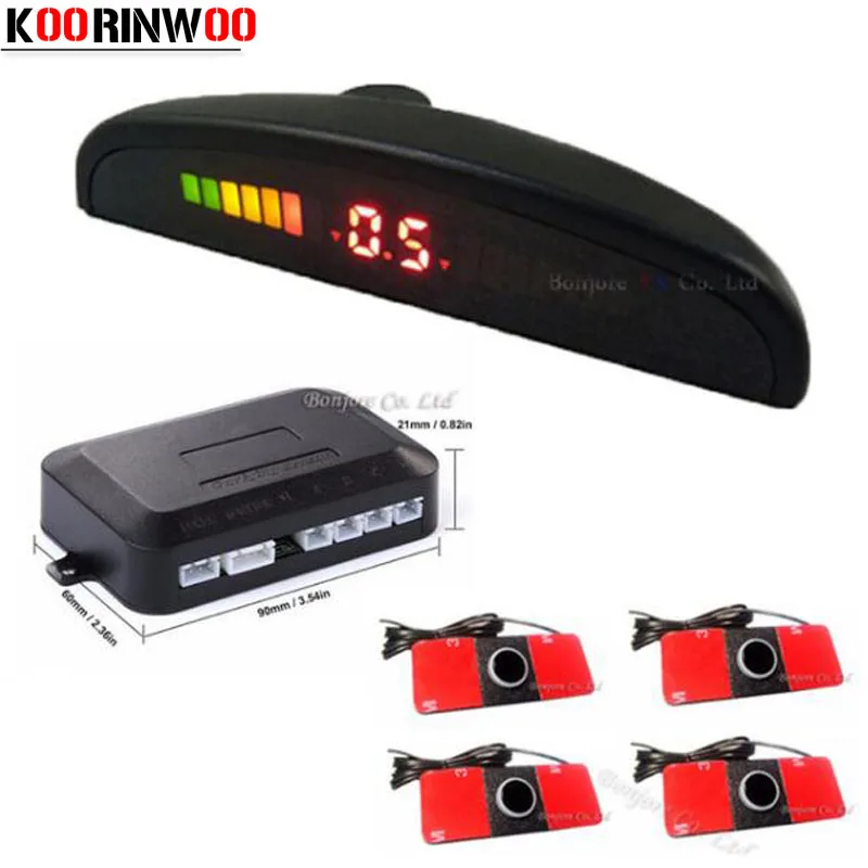 

Система парковки Koorinwoo Parktronic с LED-дисплеем, радаром заднего хода и 4 датчиками 16 мм, черный/белый/серый/золотой