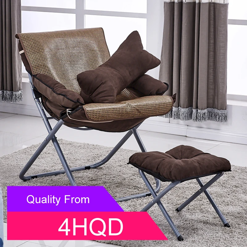 Lazy Chair Folding Single Computer Chair Back Chair Dormitory Bedroom Living Room College Dormitory Reinforced Cloth Removable