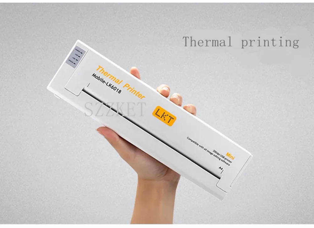 A4 thermal printer mini portable printer No ink cartridge printer USB interface Home office printer 1